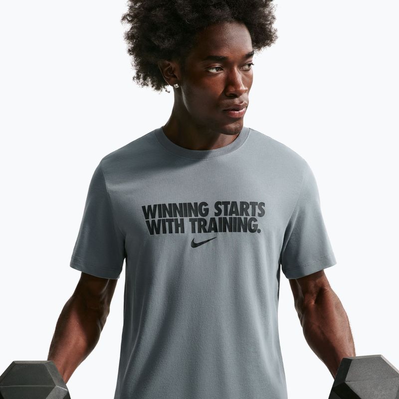 Футболка для тренувань чоловіча Nike Dri-Fit Winning smoke grey/black/black 3