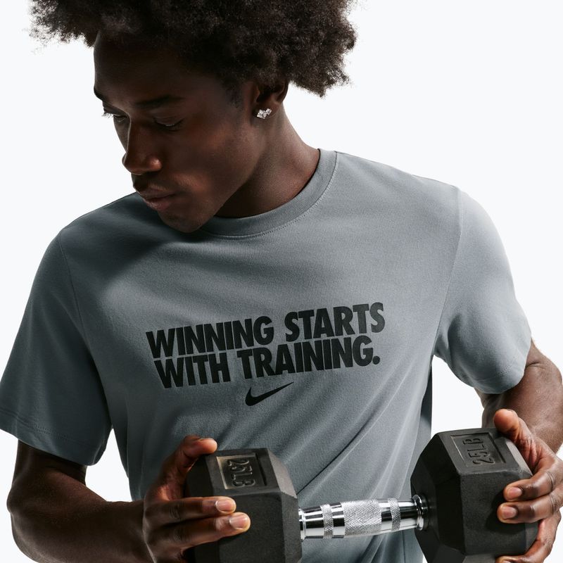 Футболка для тренувань чоловіча Nike Dri-Fit Winning smoke grey/black/black 5