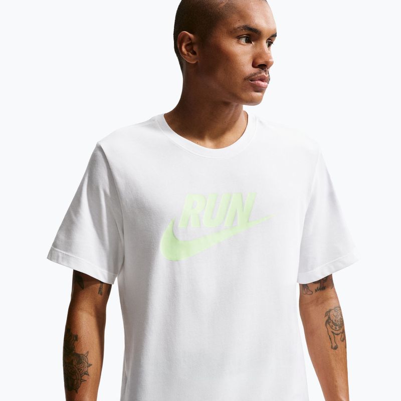 Футболка для бігу чоловіча Nike Dri-Fit Running white/barely volt 4