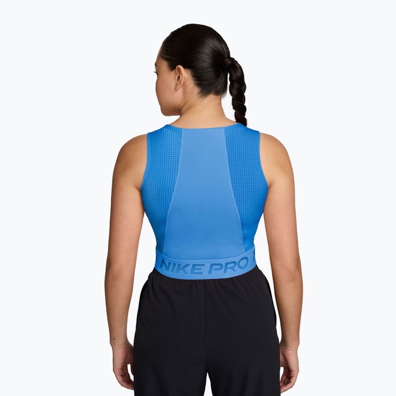 Футболка для тренувань жіноча Nike Pro Dri-Fit university blue/light photo blue/white 2