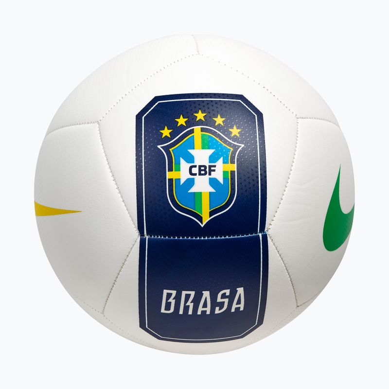 М'яч футбольний Nike Pitch Brazil white size 5 2