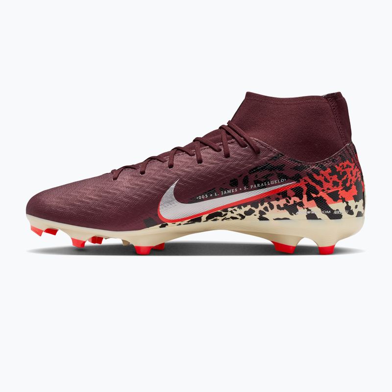 Кросівки футбольні чоловічі Nike United Mercurial Superfly 10 Academy MG burgundy crush/metallic silver 2