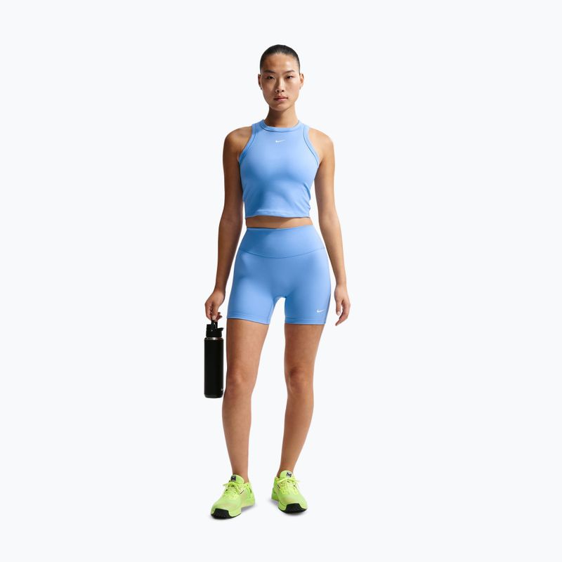 Футболка жіноча Nike One Fitted Dri-Fit Cropped Tank thunder university blue/white 2