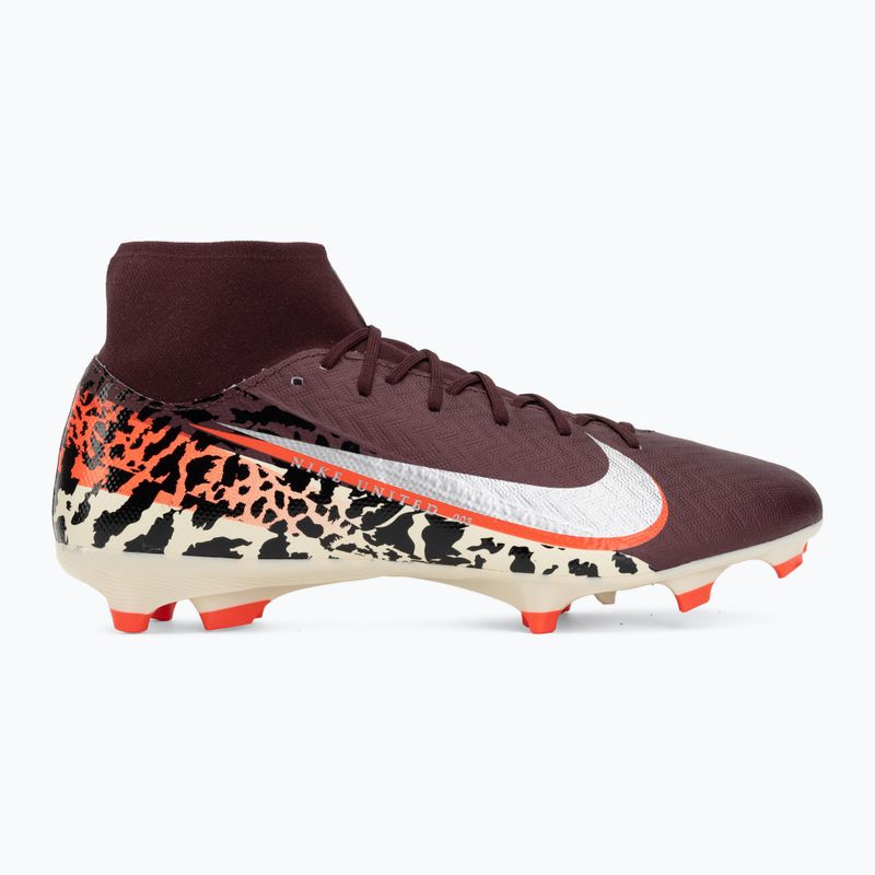 Кросівки футбольні чоловічі Nike United Mercurial Superfly 10 Academy MG burgundy crush/metallic silver 2