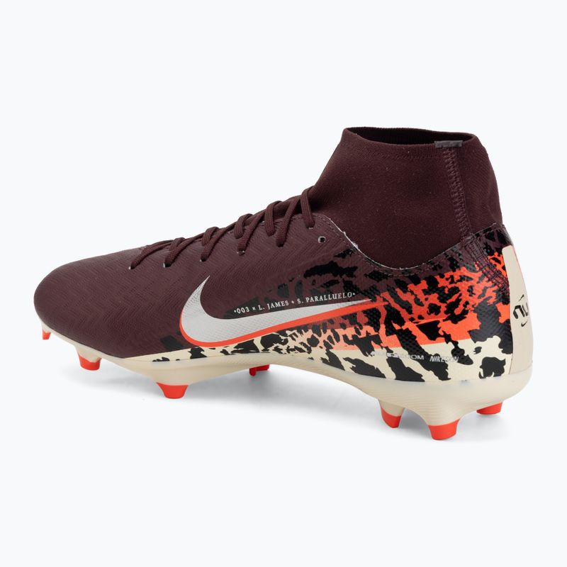 Кросівки футбольні чоловічі Nike United Mercurial Superfly 10 Academy MG burgundy crush/metallic silver 3