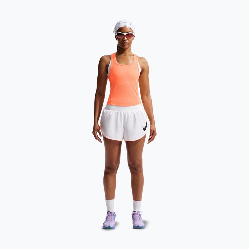 Шорти для бігу жіночі Nike Tempo Swoosh Dri-Fit Mid-Rise Brief-Lined white/orange pulse/black 2