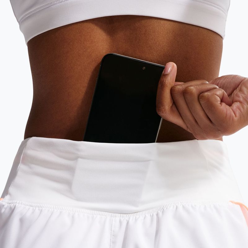 Шорти для бігу жіночі Nike Tempo Swoosh Dri-Fit Mid-Rise Brief-Lined white/orange pulse/black 5