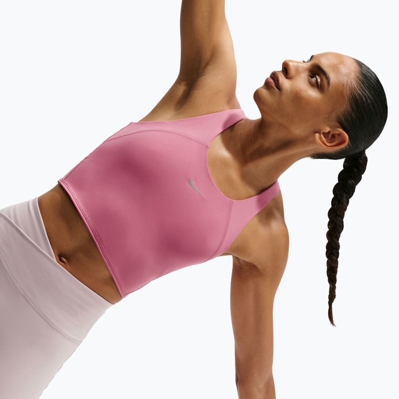 Футболка для бігу жіноча Nike Tempo Medium Support Cropped Sports Bra peony 5