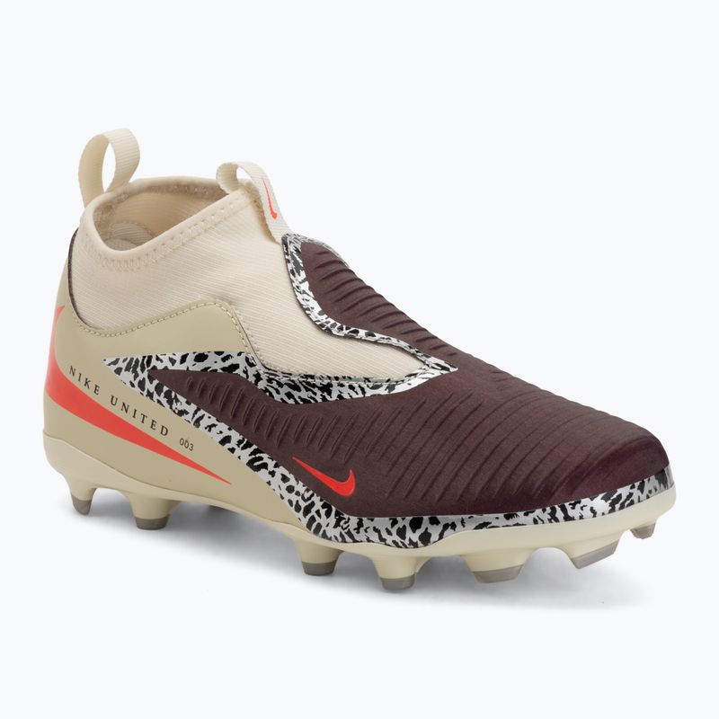 Футбольне взуття дитяче Nike United Jr. Phantom 6 High Academy MG burgundy crush/fossil/university red