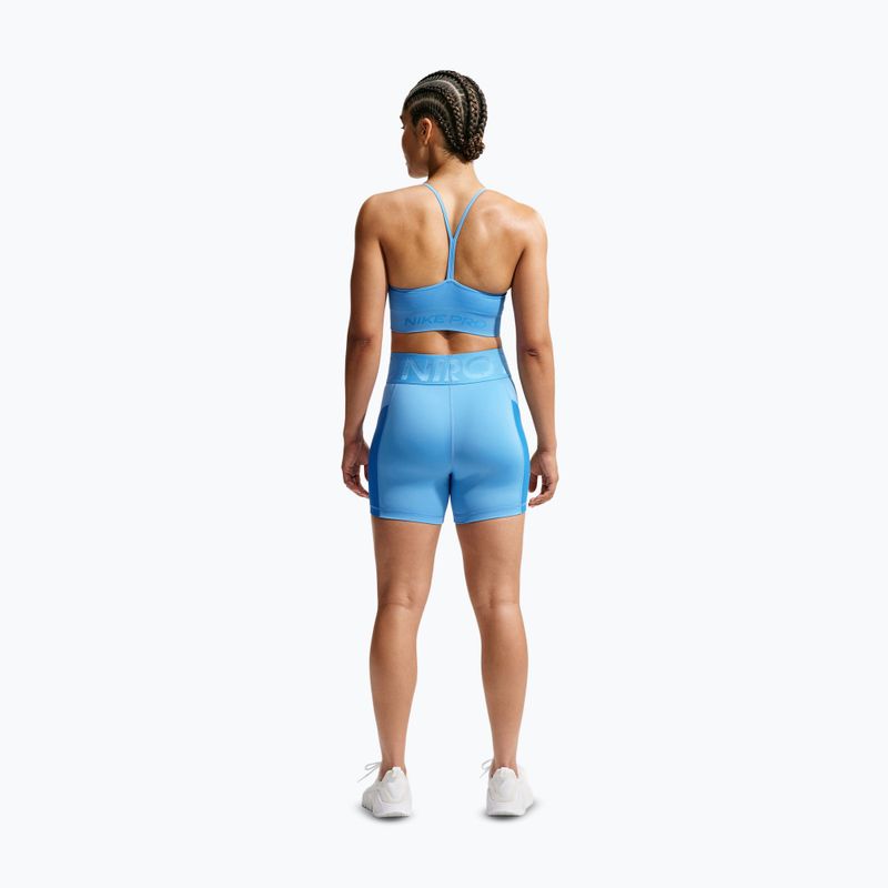 Шорти жіночі Nike Pro Sculpt High Waisted 5" Biker university blue/light photo blue/white 3
