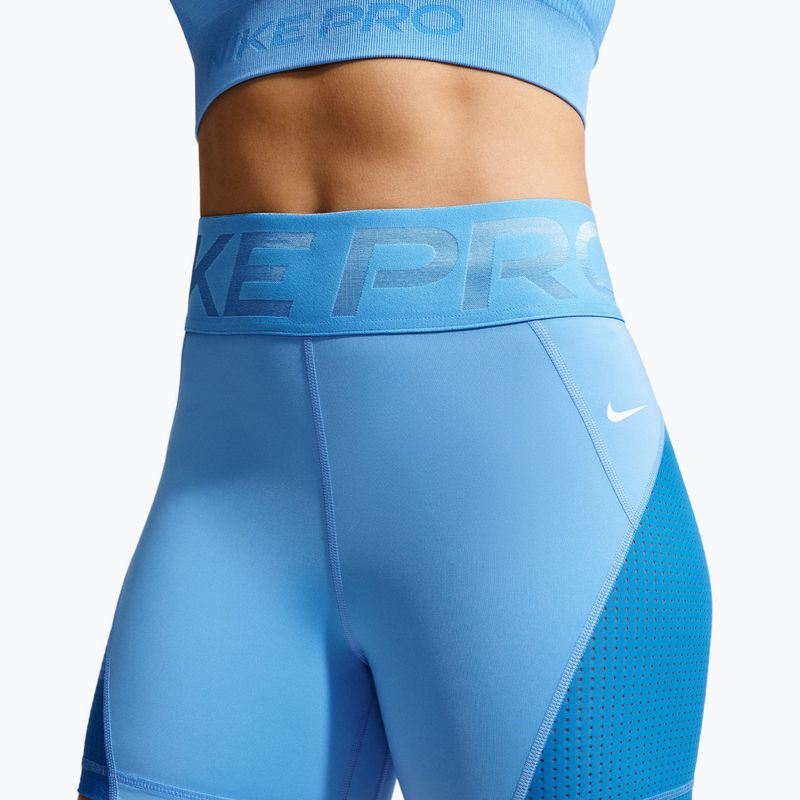 Шорти жіночі Nike Pro Sculpt High Waisted 5" Biker university blue/light photo blue/white 5