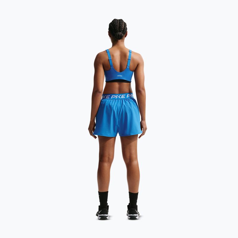 Шорти для тренувань жіночі Nike Pro 2in1 light photo blue/white 3