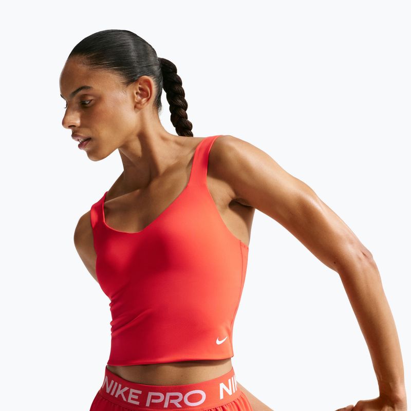 Футболка для тренувань жіноча Nike Pro Sculpt Medium Support Padded Tank light crimson/white 4