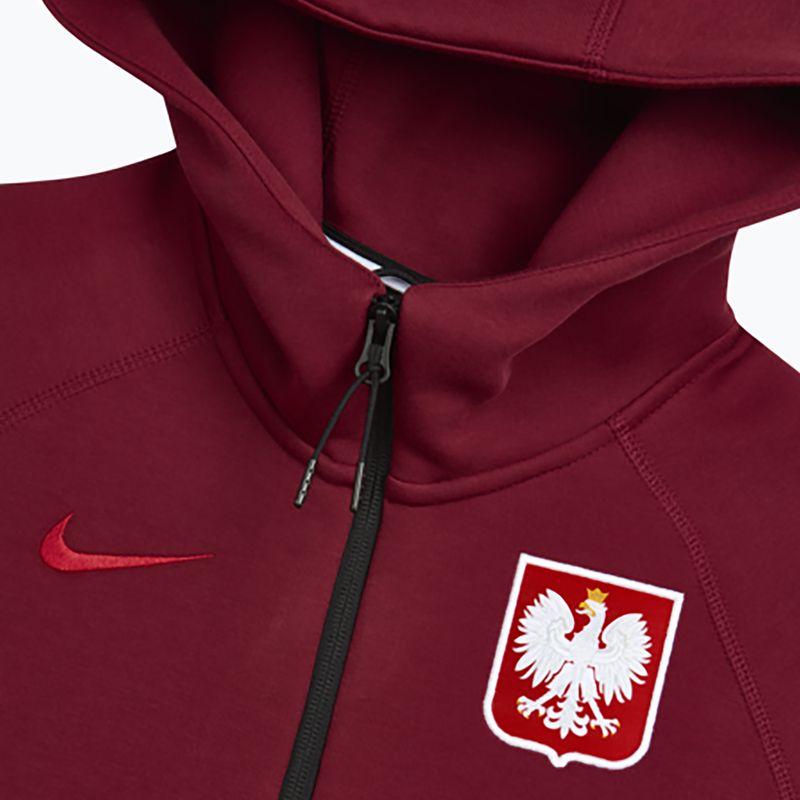 Кофта футбольна чоловіча Nike Tech Fleece Poland Full Zip Hoodie team red 4