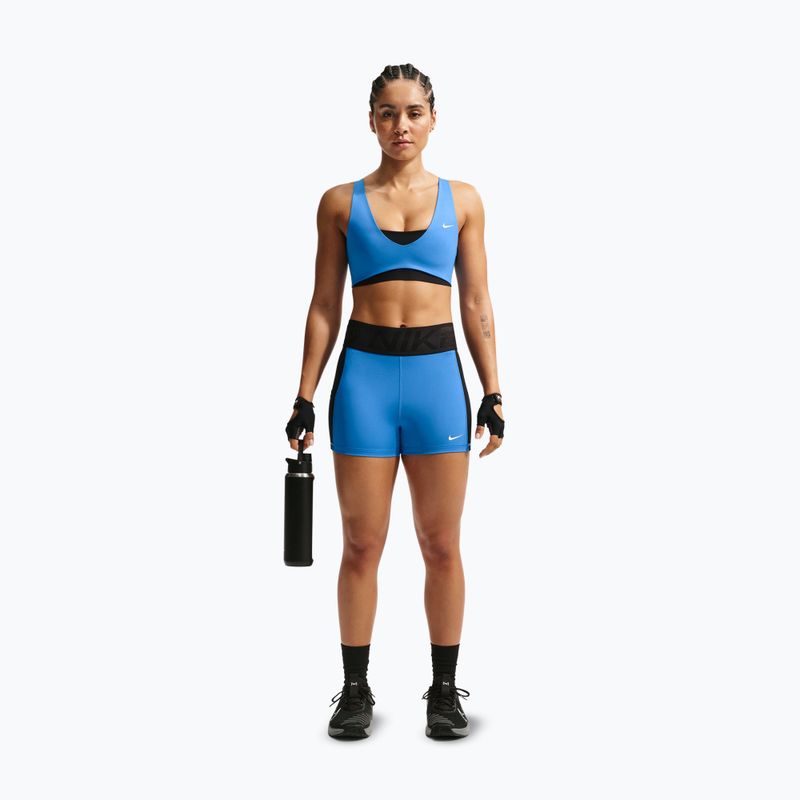 Шорти для тренувань жіночі Nike Pro Sculpt Dri-Fit High-Waisted Biker 5" light photo blue/black/white 2