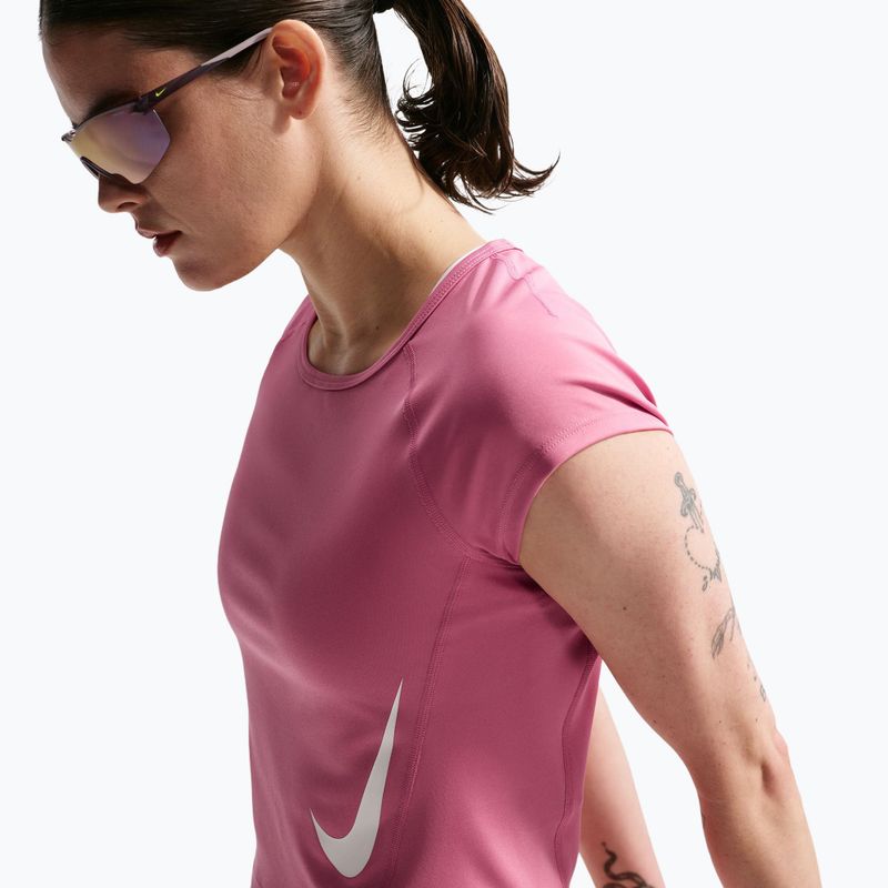Футболка для бігу жіноча Nike Swoosh Run Dri-Fit peony/photon dust/white 5