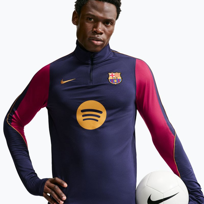 Кофта футбольна чоловіча Nike FC Barcelona Strike Soccer Drill Top blackened blue/mineral yellow 4