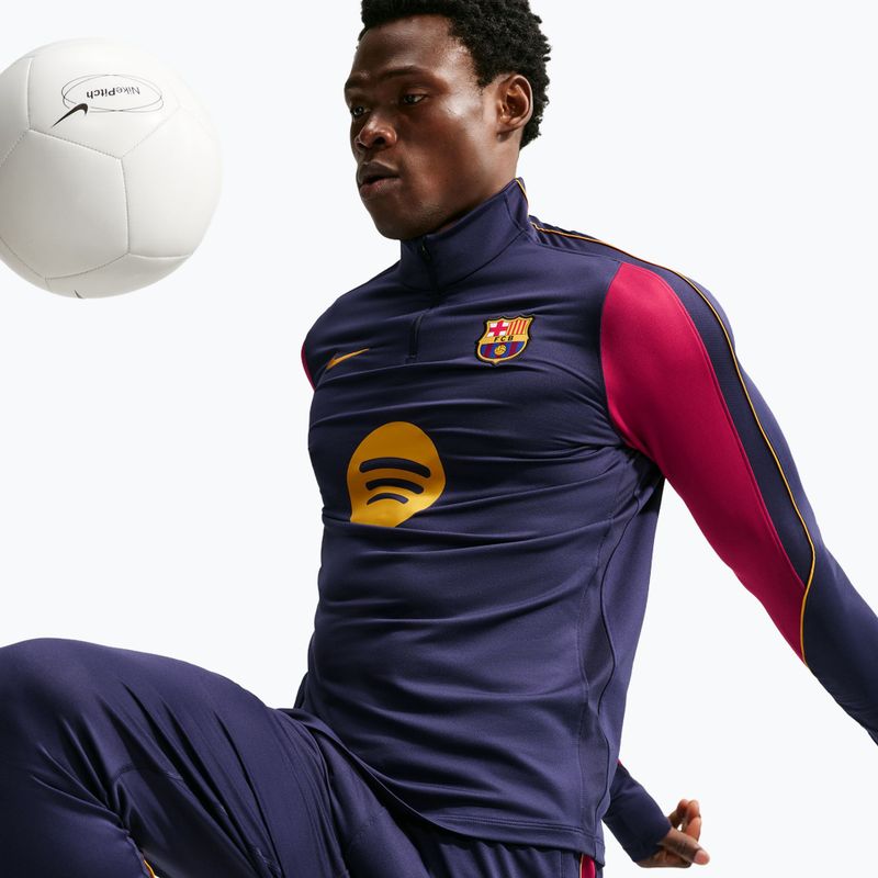 Кофта футбольна чоловіча Nike FC Barcelona Strike Soccer Drill Top blackened blue/mineral yellow 5