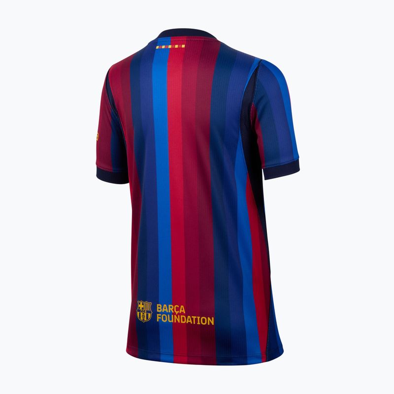 Футболка футбольна дитяча Nike FC Barcelona Dri-Fit Stadium Home deep garnet/blue void/mineral yellow 2