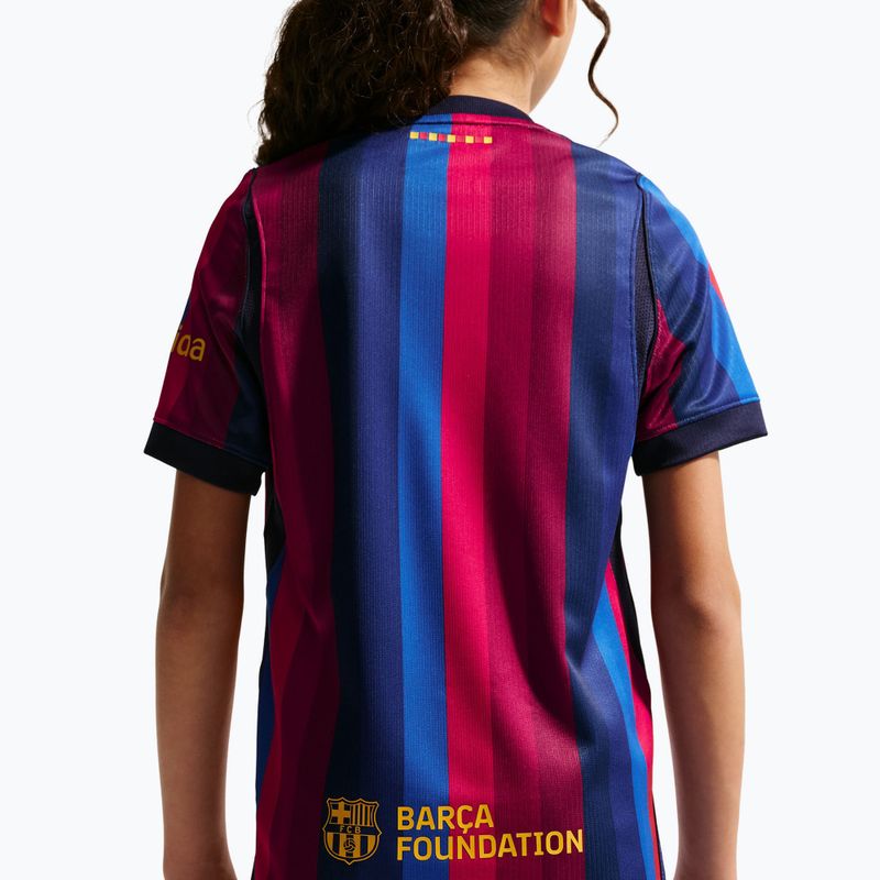 Футболка футбольна дитяча Nike FC Barcelona Dri-Fit Stadium Home deep garnet/blue void/mineral yellow 7