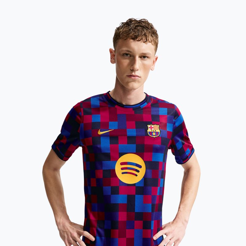 Футболка футбольна чоловіча Nike FC Barcelona Dri-Fit Pre-Match noble red/mineral yellow 4