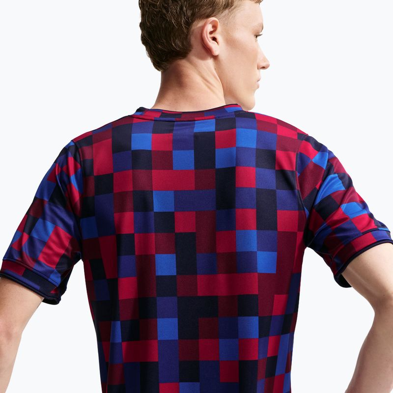Футболка футбольна чоловіча Nike FC Barcelona Dri-Fit Pre-Match noble red/mineral yellow 5