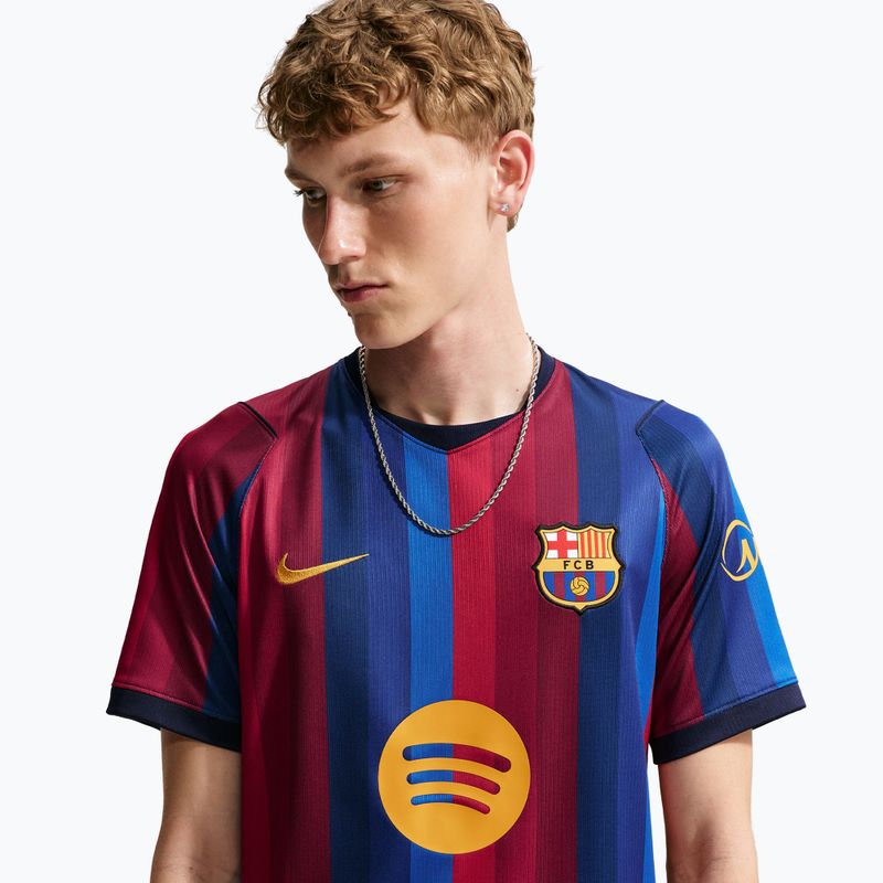 Футболка футбольна чоловіча Nike FC Barcelona Dri-Fit Stadium Home deep garnet/blue void/mineral yellow 5