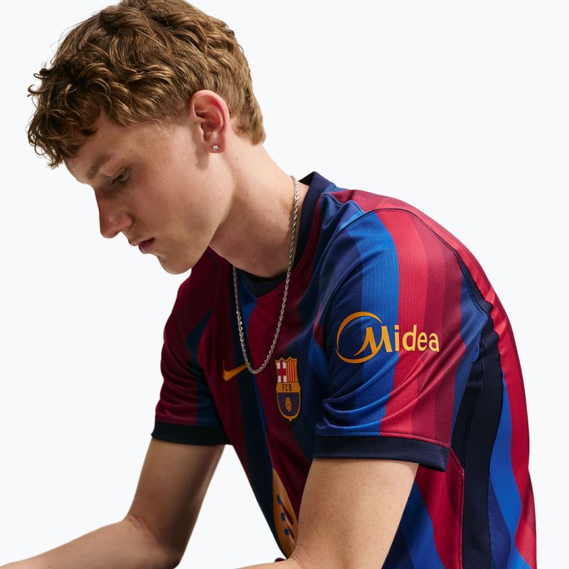 Футболка футбольна чоловіча Nike FC Barcelona Dri-Fit Stadium Home deep garnet/blue void/mineral yellow 6