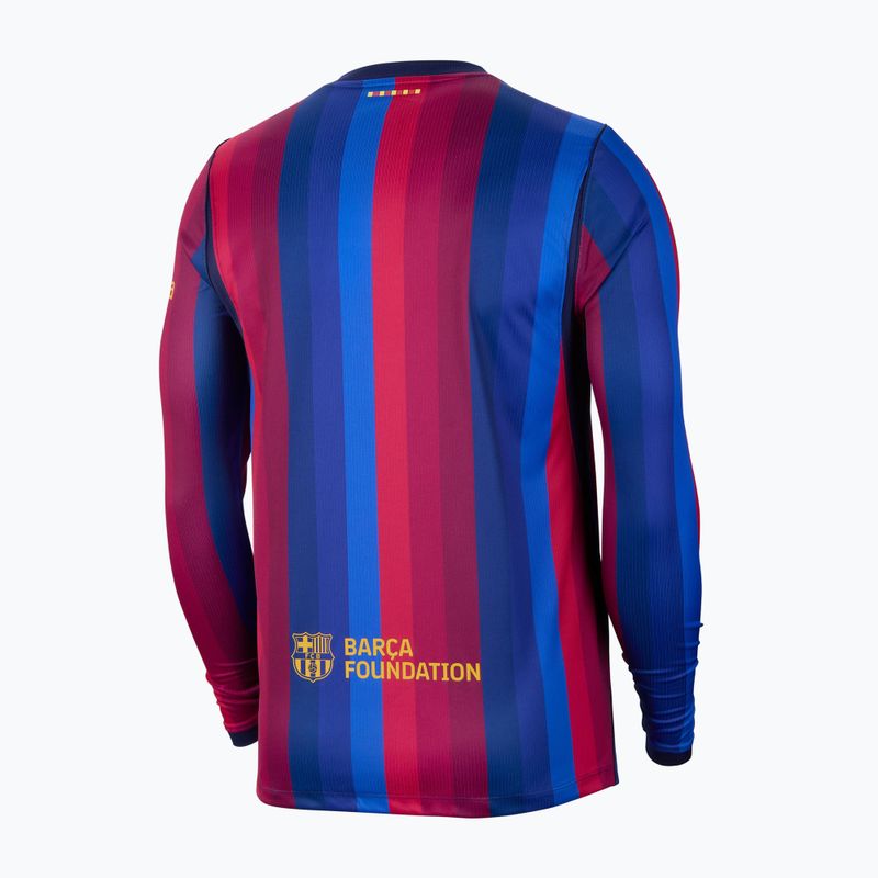 Лонгслів футбольний чоловічий Nike FC Barcelona Dri-Fit Stadium Home LS deep garnet/blue void/mineral yellow 2