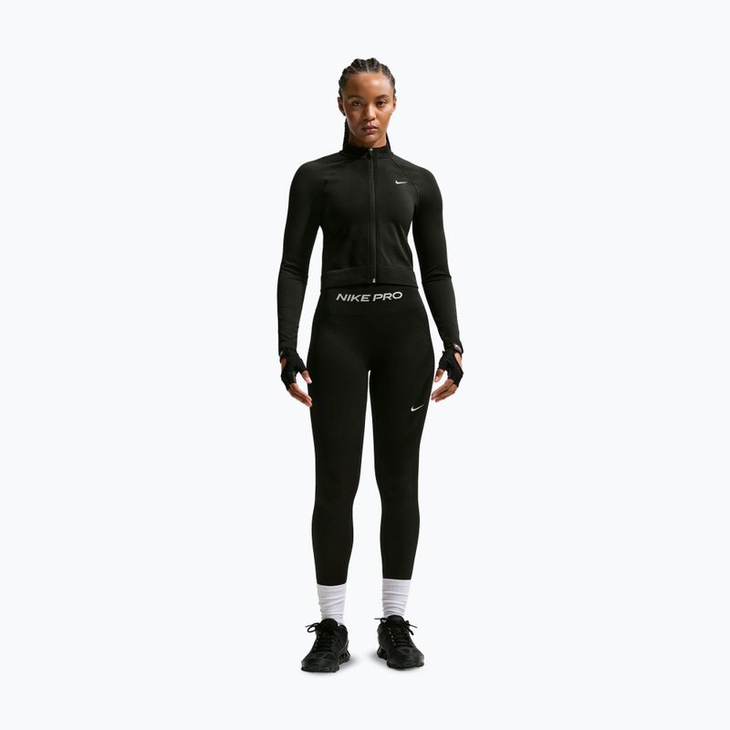 Кофта тренувальна жіноча Nike Pro Seamless black/white 2