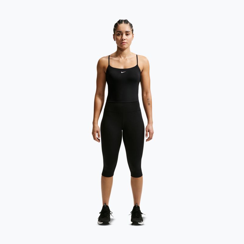 Жіноча тренувальна футболка Nike One Medium Support чорний/білий 2