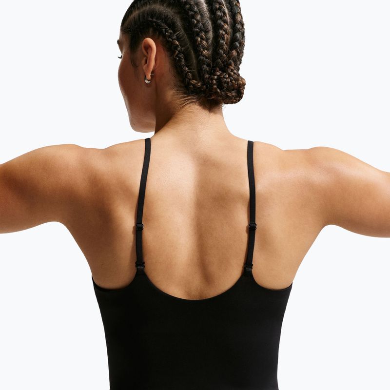 Жіноча тренувальна футболка Nike One Medium Support чорний/білий 5
