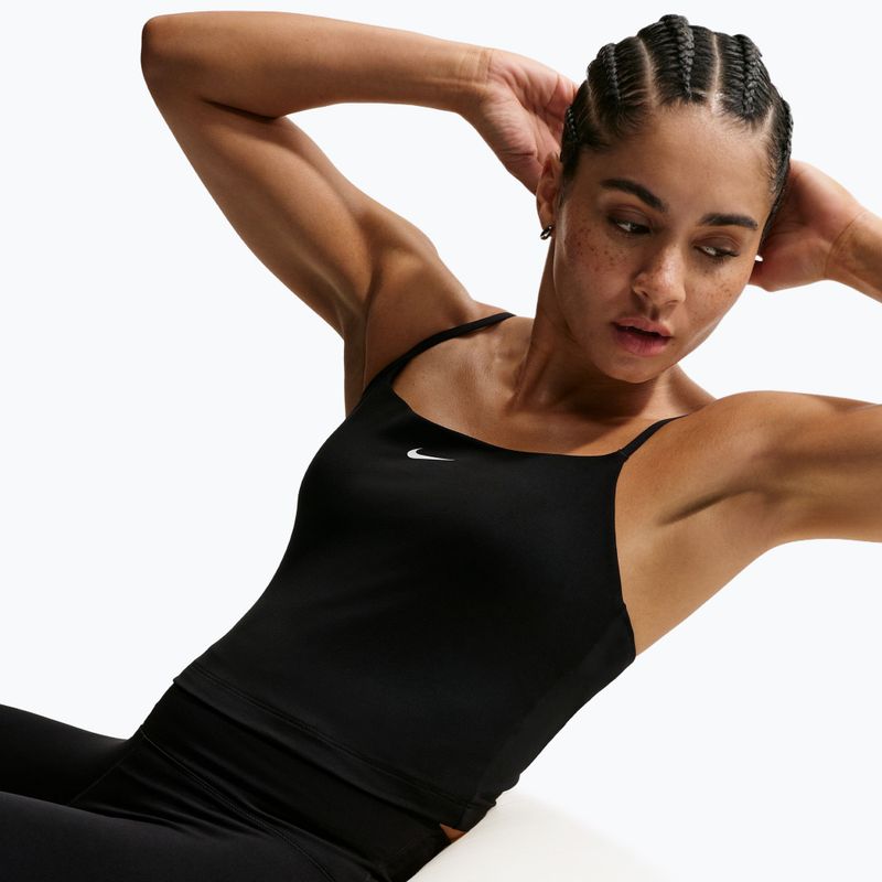 Жіноча тренувальна футболка Nike One Medium Support чорний/білий 6