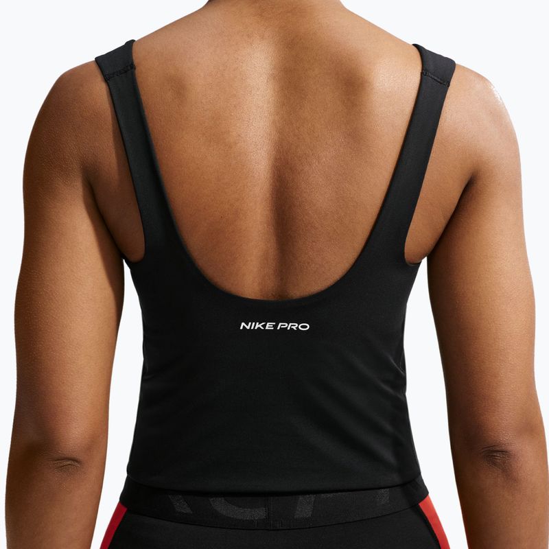 Футболка для тренувань жіноча Nike Pro Sculpt Medium Support Padded Tank black/white 5
