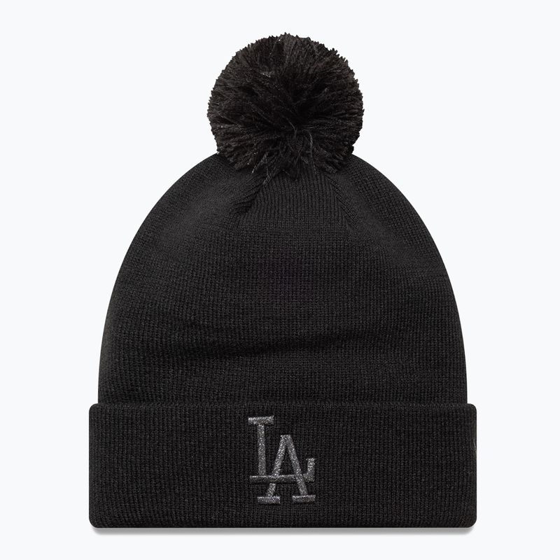 Шапка зимова жіноча New Era Metallic Bobble Los Angeles Dodger blacks