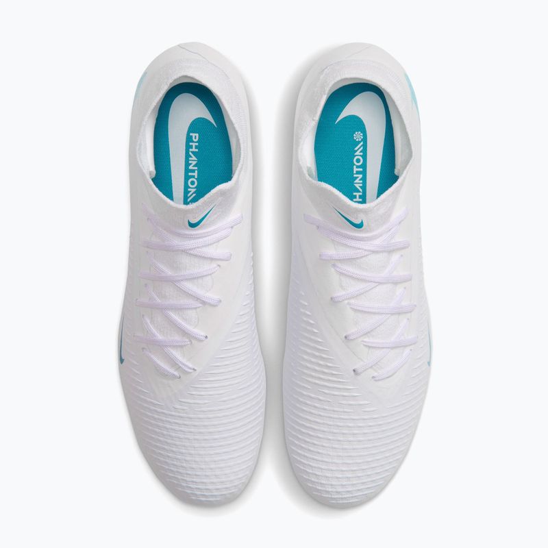 Кросівки футбольні чоловічі Nike Phantom 6 High Academy FG/MG white/white/dusty cactus 4