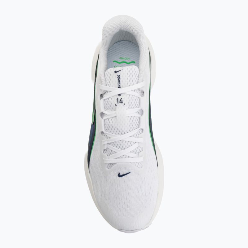 Кросівки для бігу чоловічі Nike Downshifter 14 white/midnight navy/green spark 5