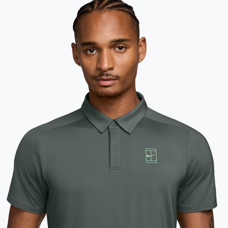 Чоловіча тенісна футболка поло Nike Court Dri-Fit Advantage camo green/cucumber calm 3