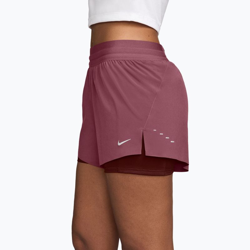 Шорти для бігу жіночі Nike Swift Mid-Rise 2in1 pink smoke/mystic dates 3