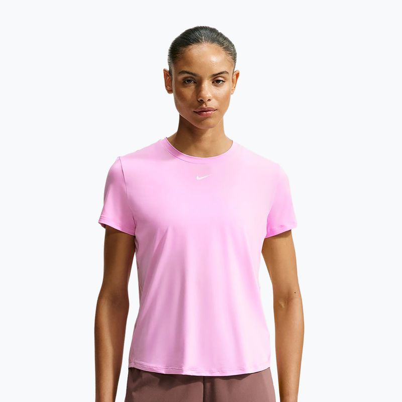 Футболка для тренувань жіноча Nike One Classic pink rise/white