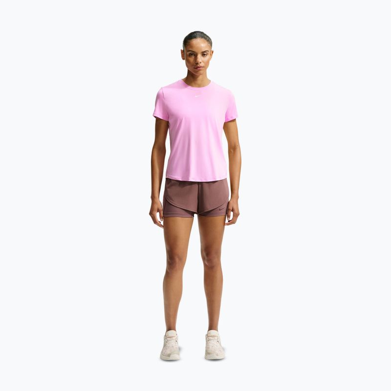 Футболка для тренувань жіноча Nike One Classic pink rise/white 2