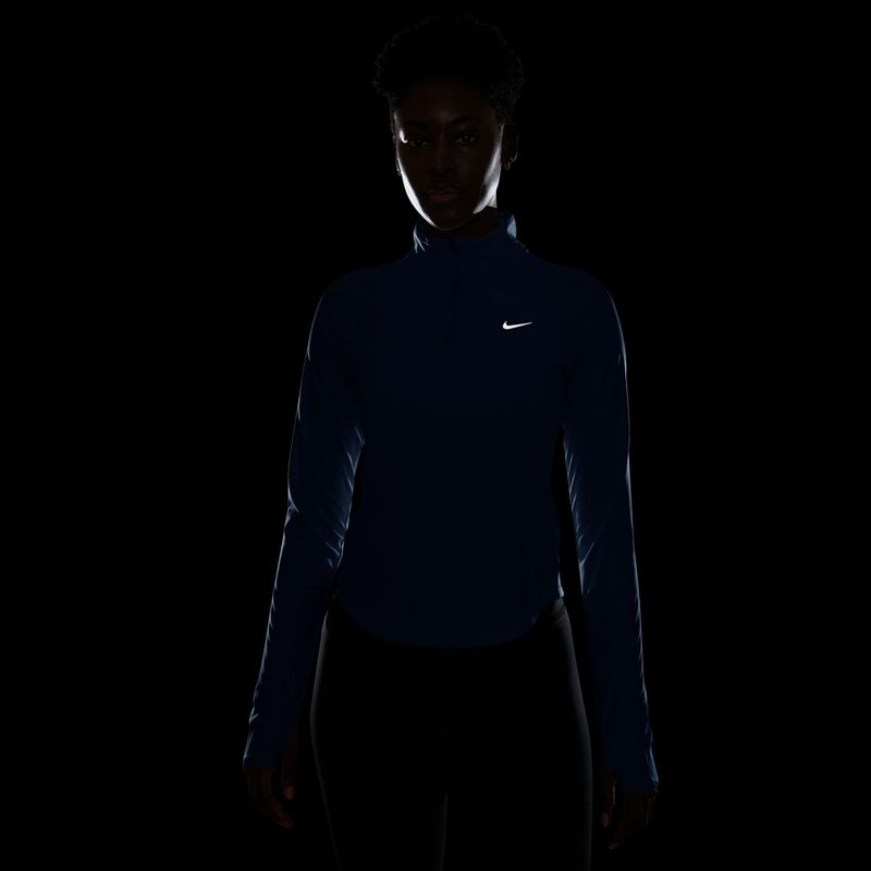 Лонгслів для бігу жіночий Nike Tempo Swoosh Run Dri-Fit 1/4-Zip old royal/pink rise 4