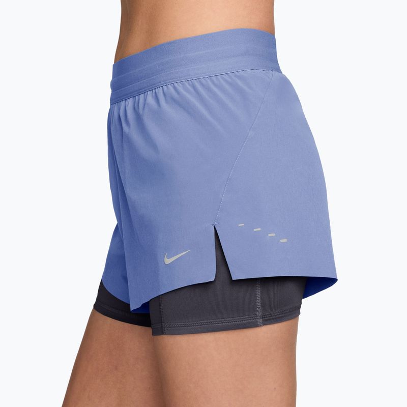Шорти для бігу жіночі Nike Swift Mid-Rise 2in1 aluminum/royal tint 3