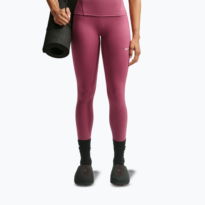 Легінси жіночі Nike One pink smoke/white