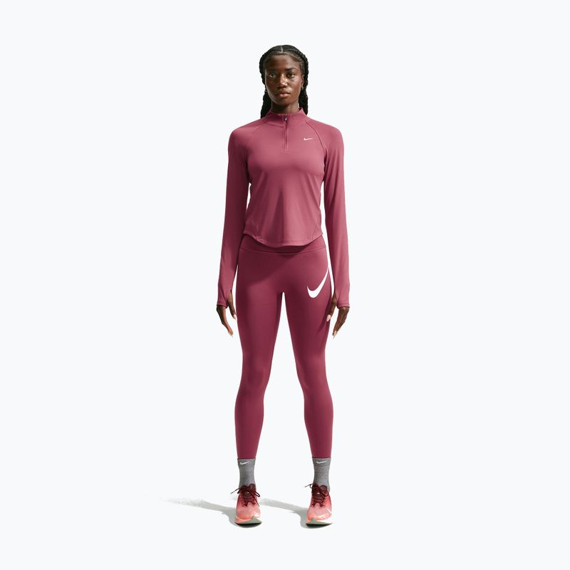Кофта для бігу жіноча Nike Tempo Dri-Fit 1/4 Zip pink smoke 2