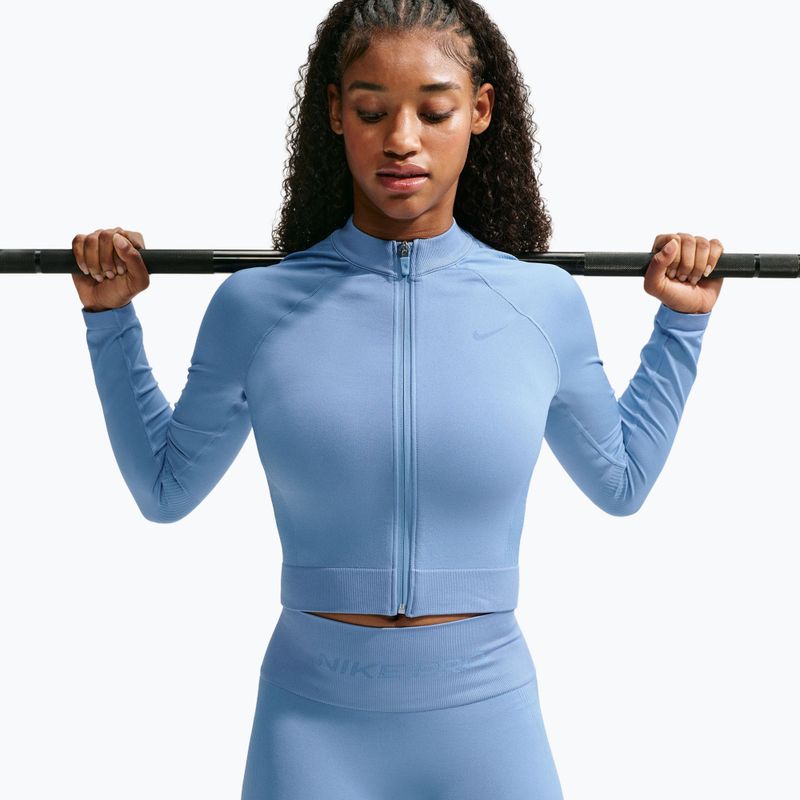 Кофта тренувальна жіноча Nike Pro Seamless work blue 5