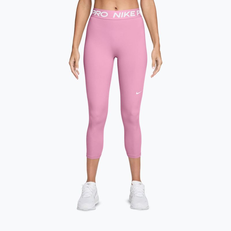 Легінси жіночі Nike Pro pink rise/white