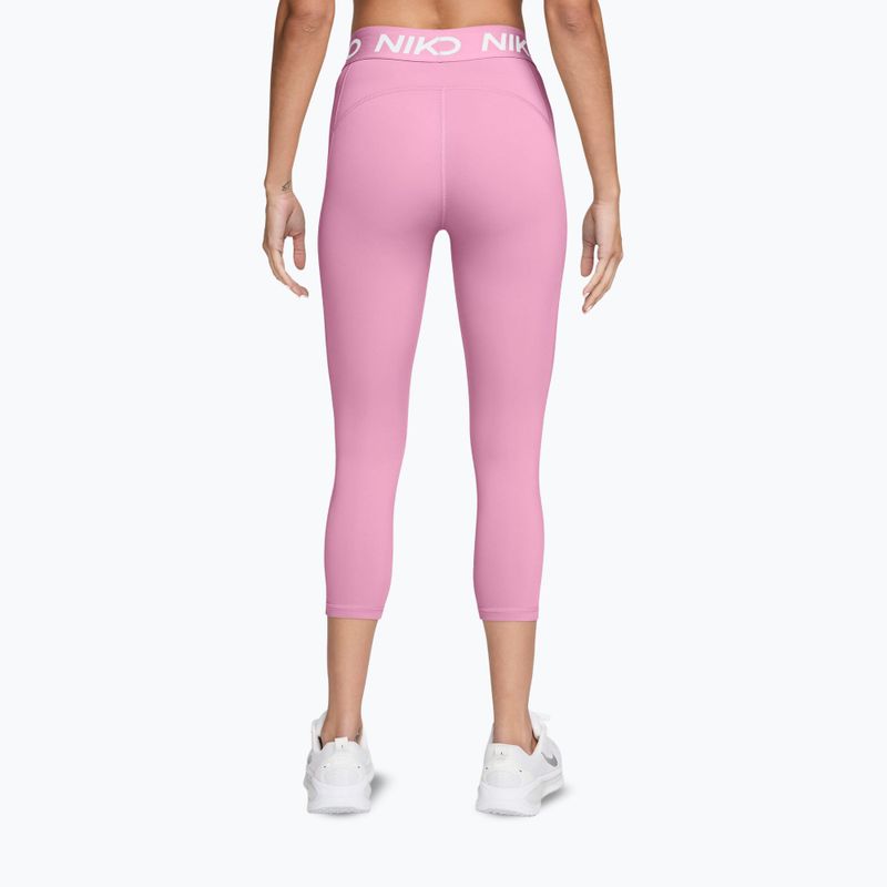 Легінси жіночі Nike Pro pink rise/white 2
