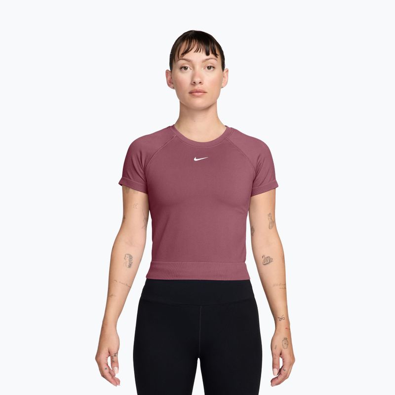 Футболка для тренувань жіноча Nike Pro Seamless pink smoke/white