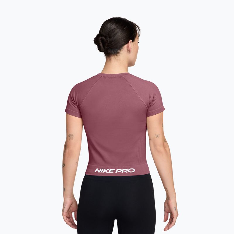 Футболка для тренувань жіноча Nike Pro Seamless pink smoke/white 2